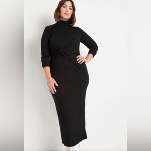 Eloquii Twist Detail Ribbed Dress